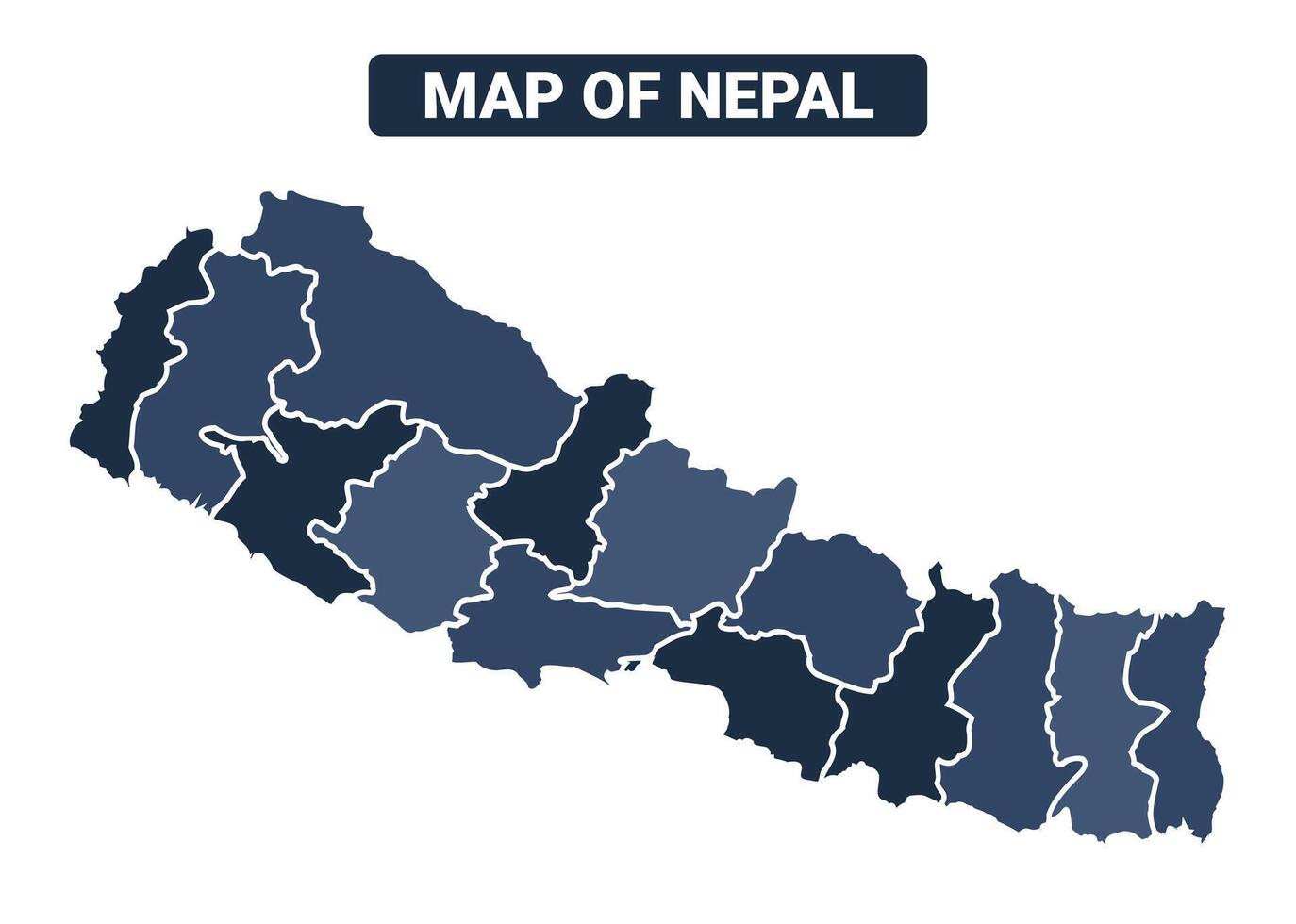 Map of Nepal political map regions illustration vector