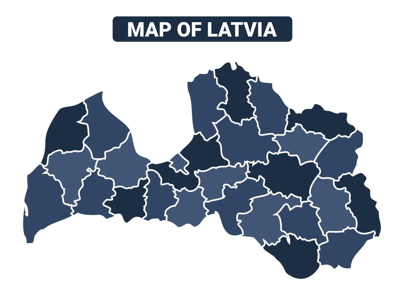 Map of Latvia political map regions illustration vector