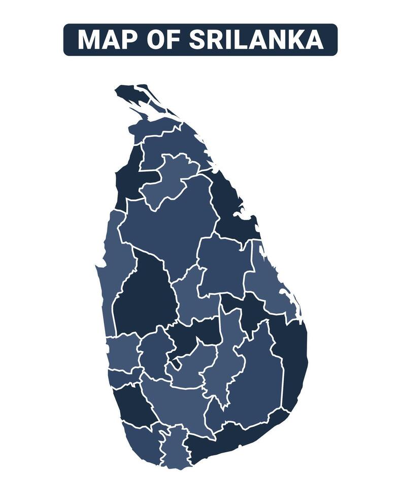Map of Srilanka political map regions illustration vector