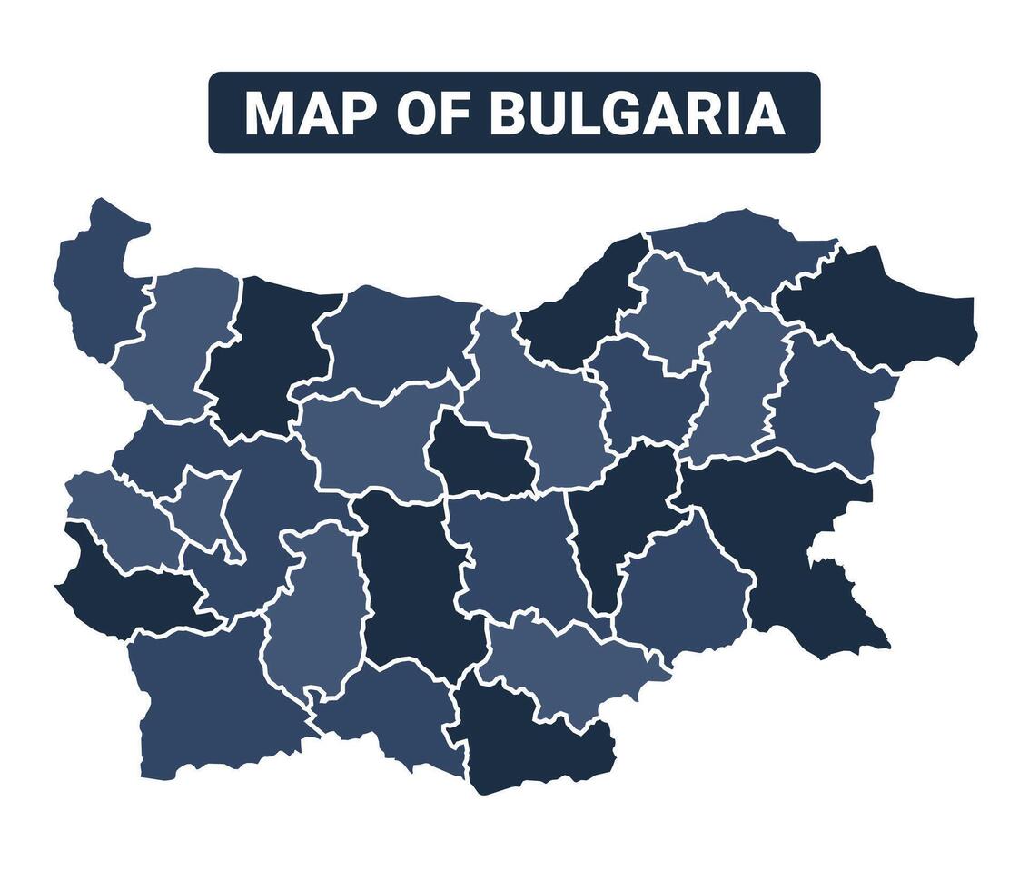 Map of Bulgaria political map regions illustration vector