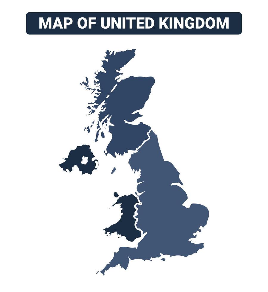 Map of United Kingdom political map regions illustration vector