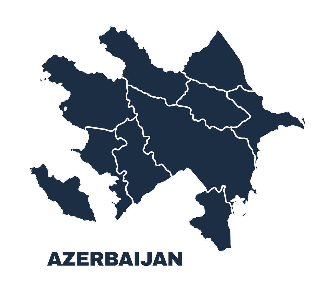 Azerbaijan map flat border outline vector