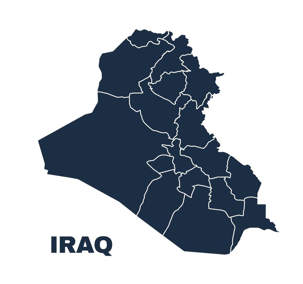 Iraq map flat border outline vector