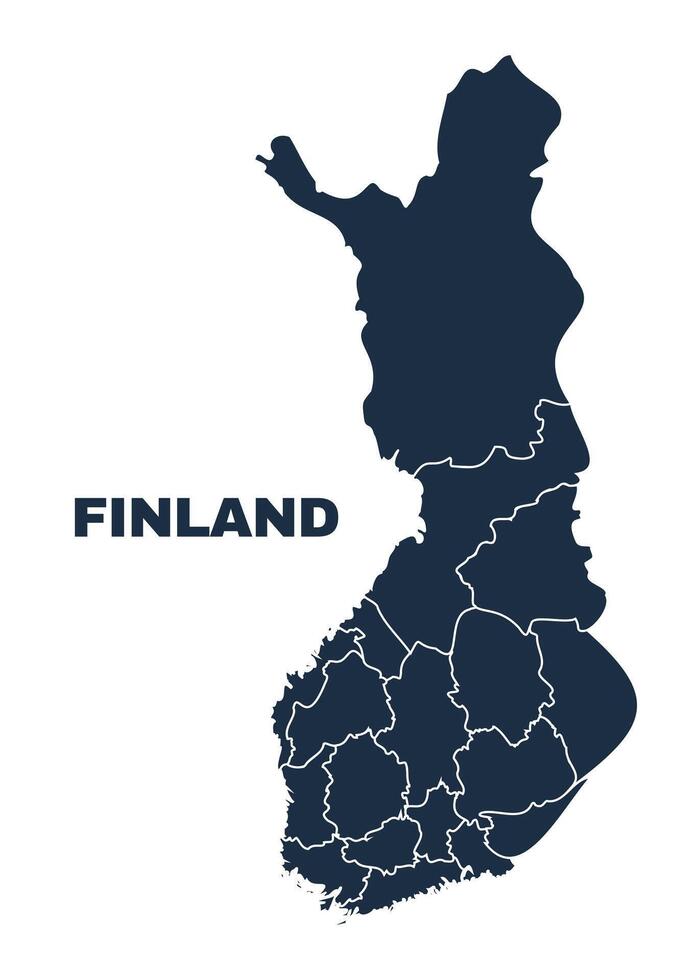 Finland map flat border outline vector
