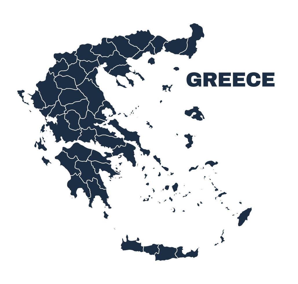 Greece map flat border outline vector