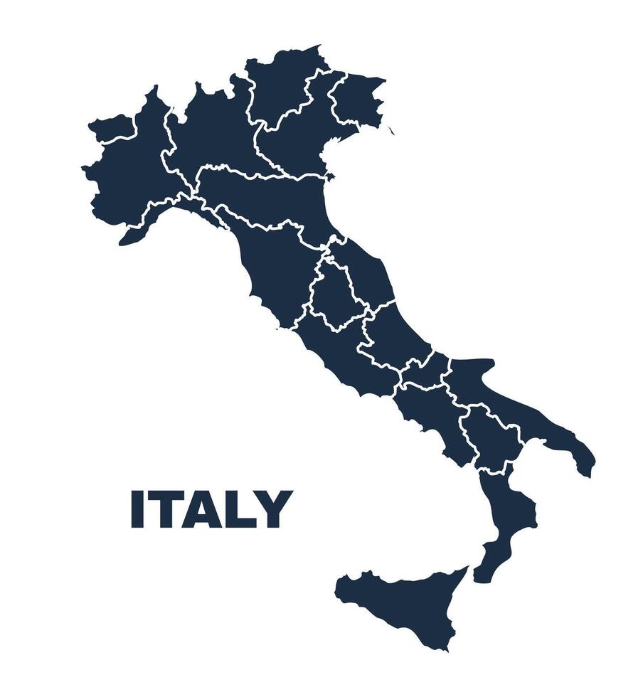 Italy map flat border outline vector