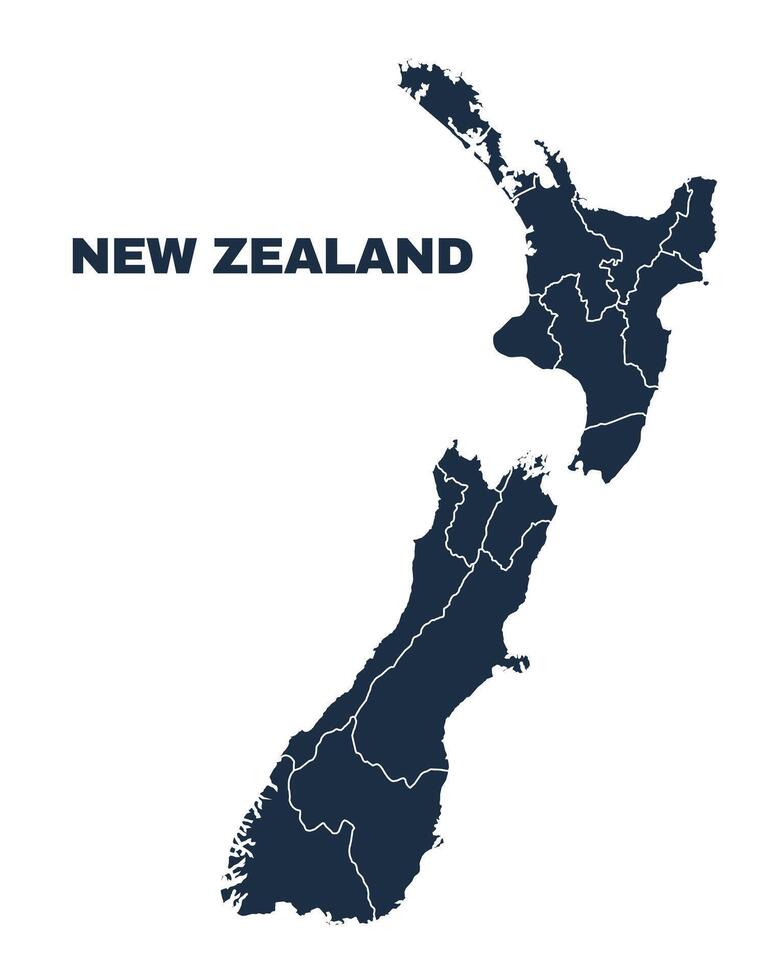 New Zealand map flat border outline vector