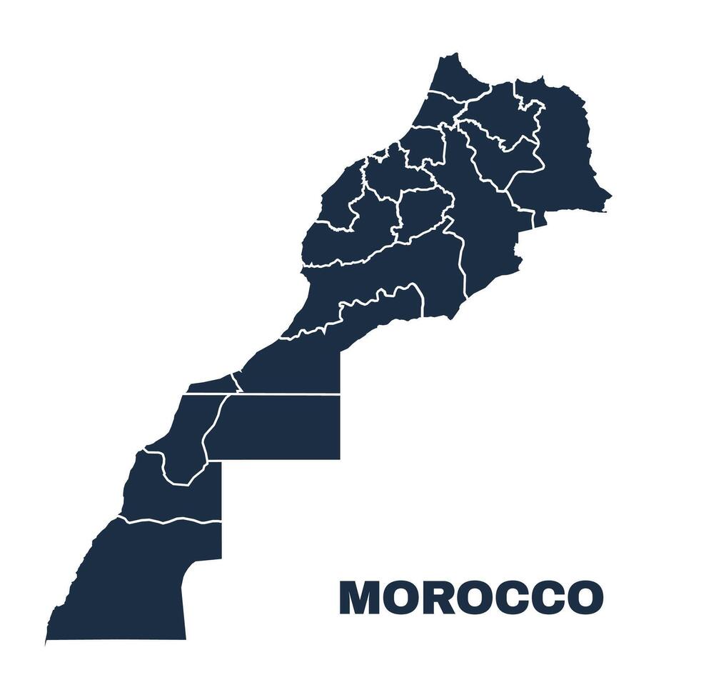 Morocco map flat border outline vector