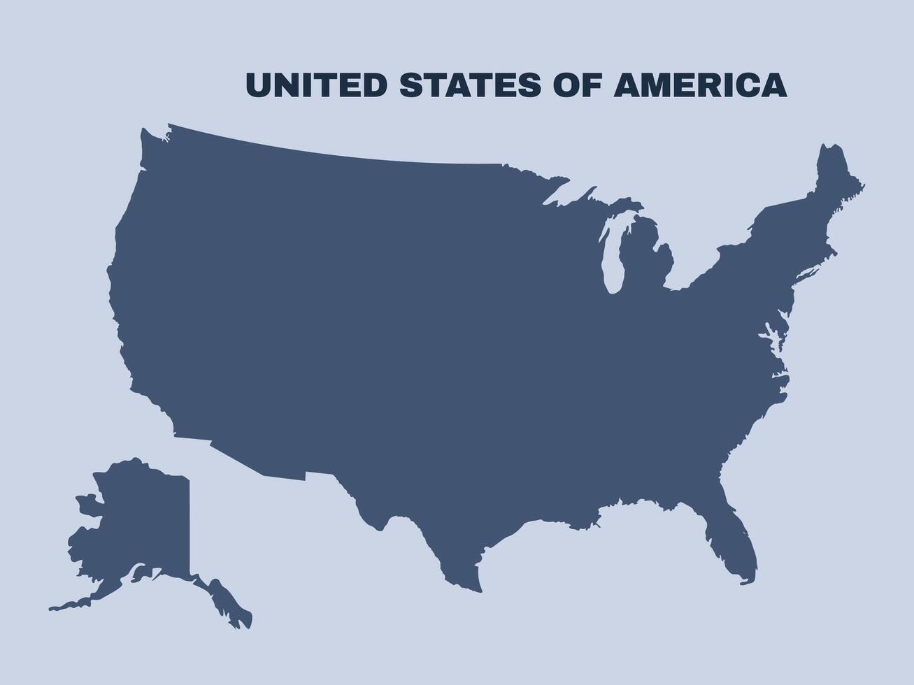 United States Of America map simple flat vector