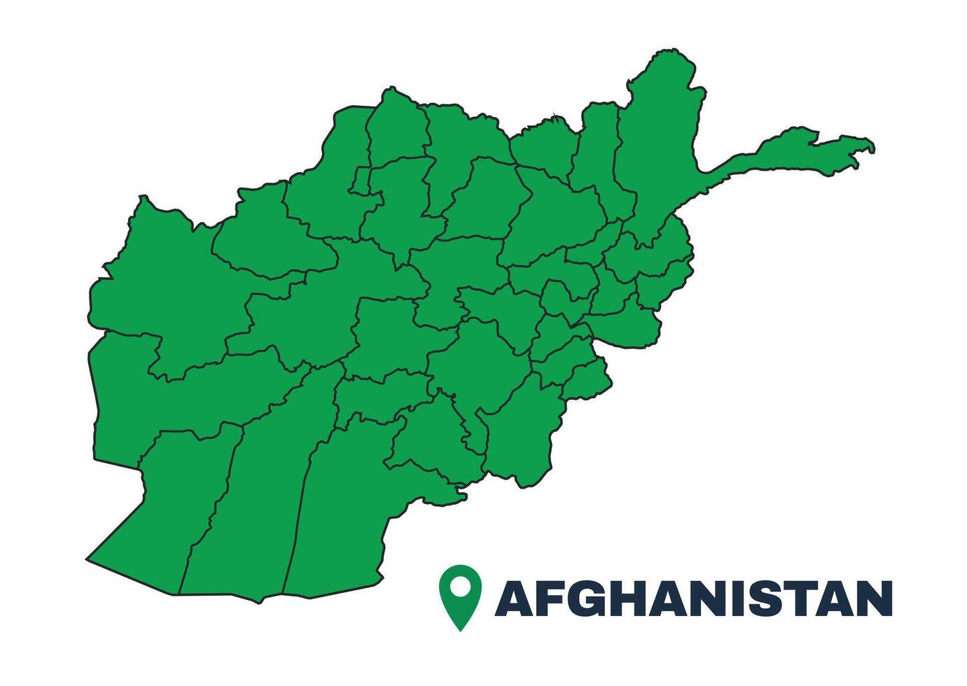 Afghanistan simple flat illustration map vector