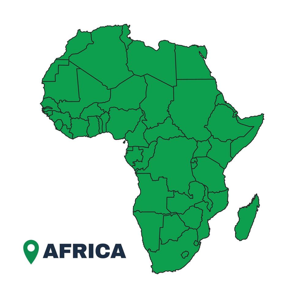 Africa simple flat illustration map vector