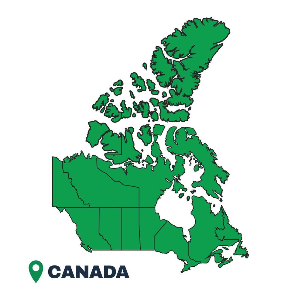 Canada simple flat illustration map vector