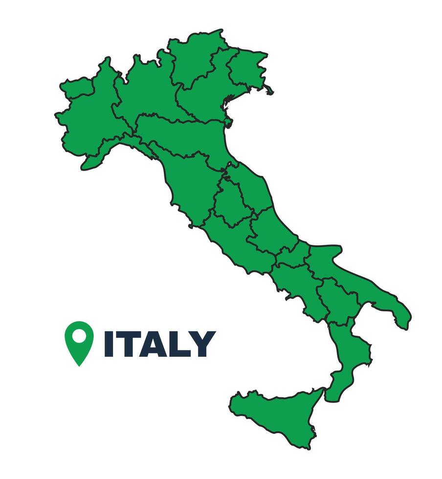 Italy simple flat illustration map vector