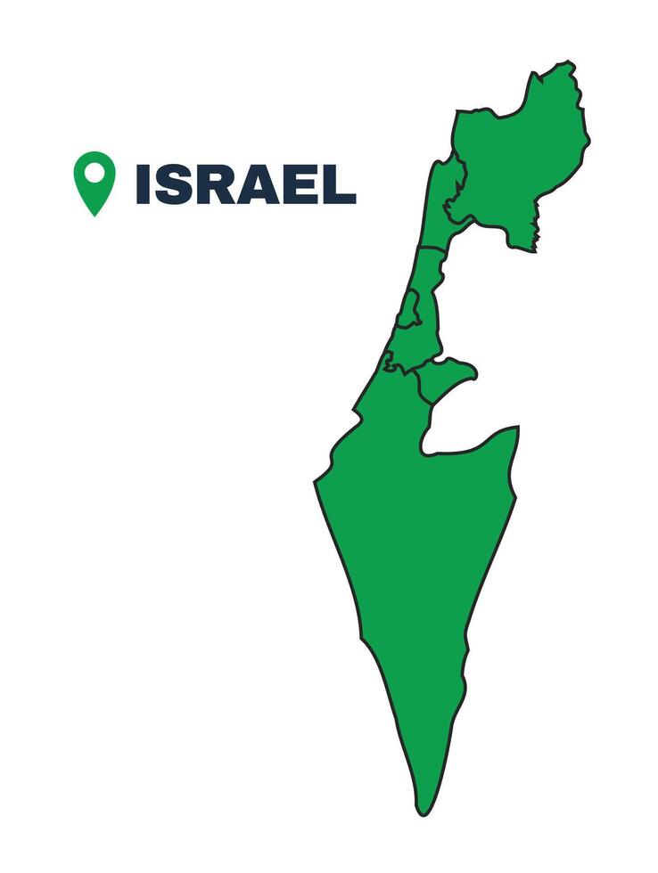 Israel simple flat illustration map vector