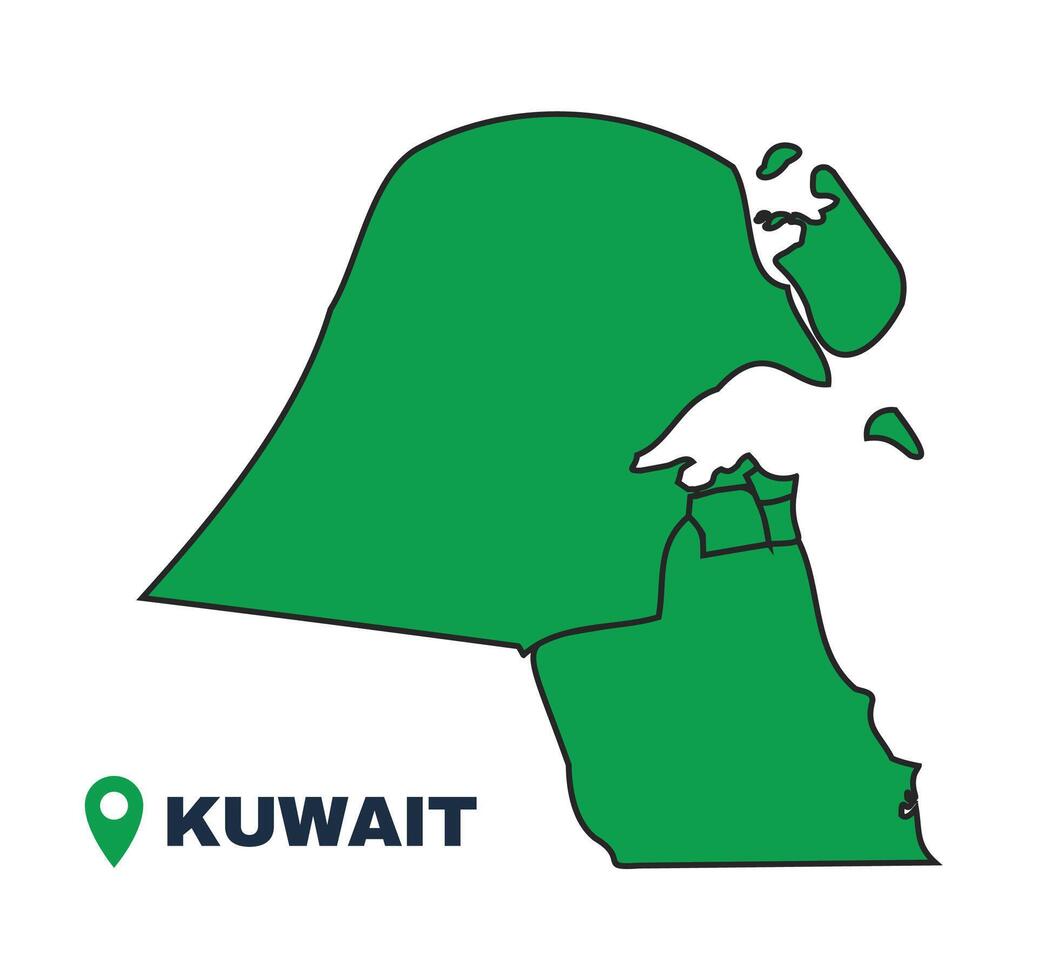 Kuwait simple flat illustration map vector