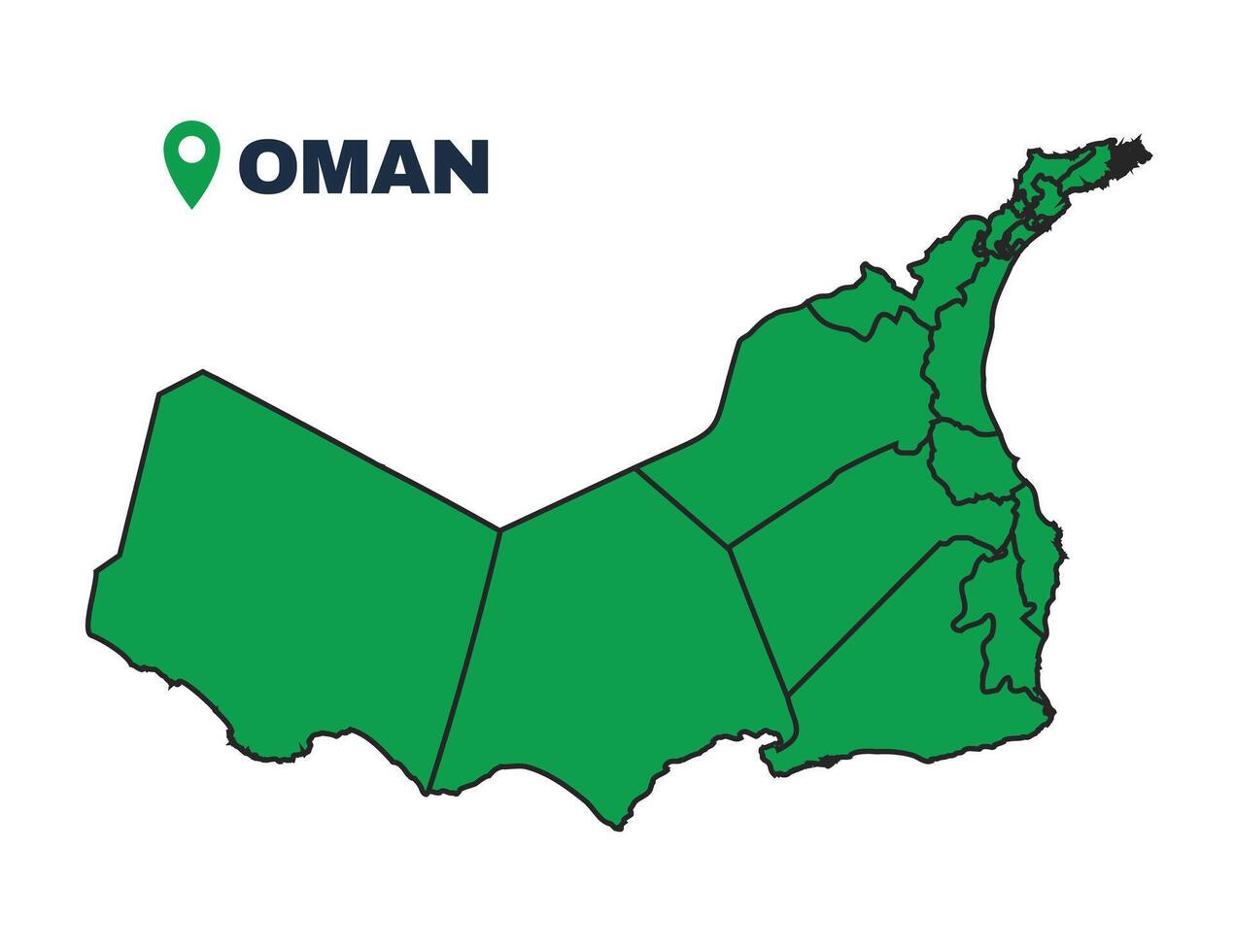 Oman simple flat illustration map vector