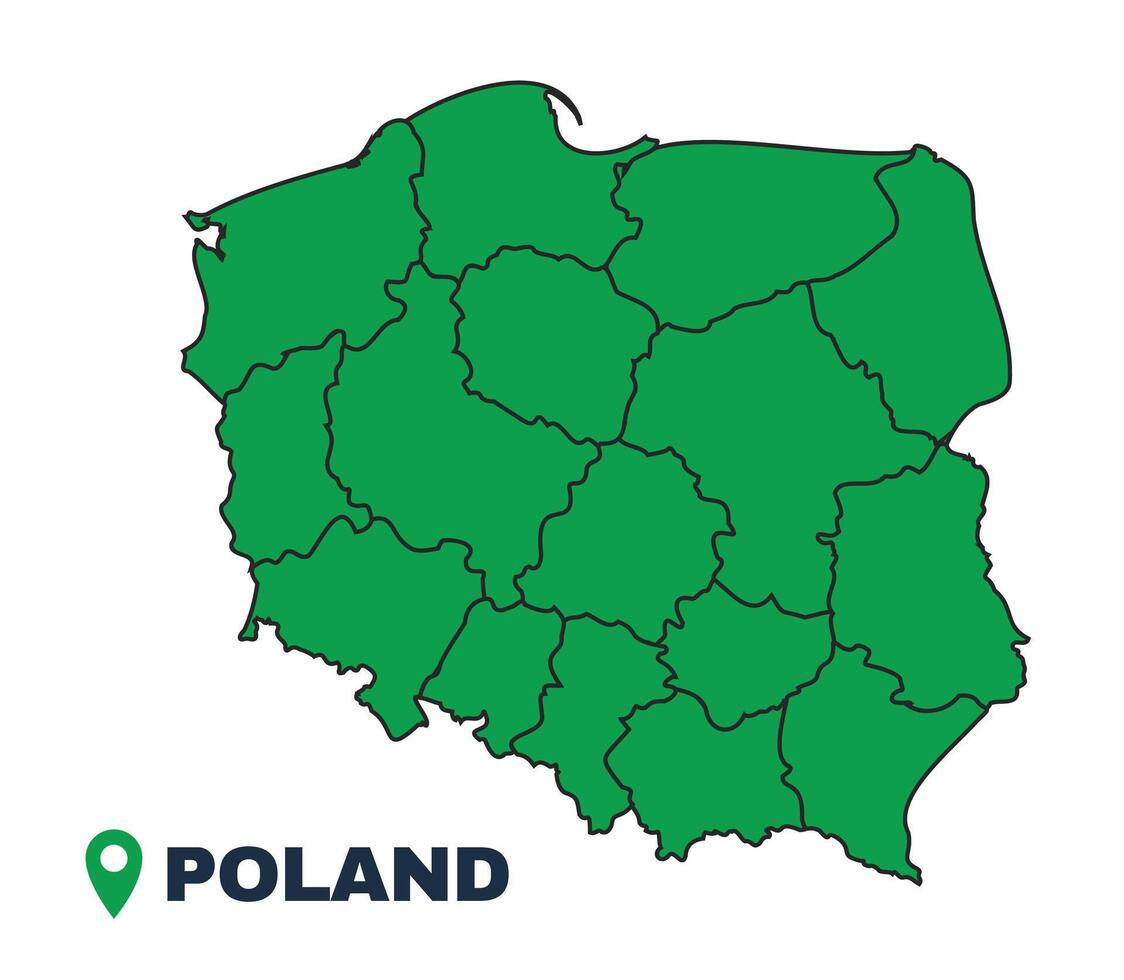 Poland simple flat illustration map vector
