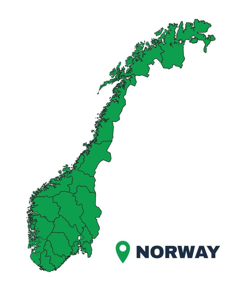 Norway simple flat illustration map vector