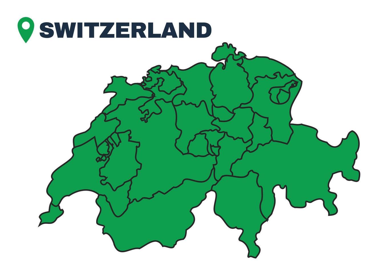 Switzerland simple flat illustration map vector
