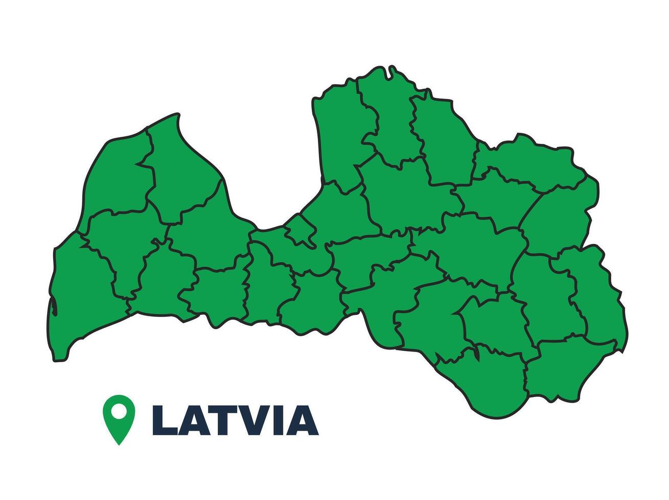 Latvia simple flat illustration map vector