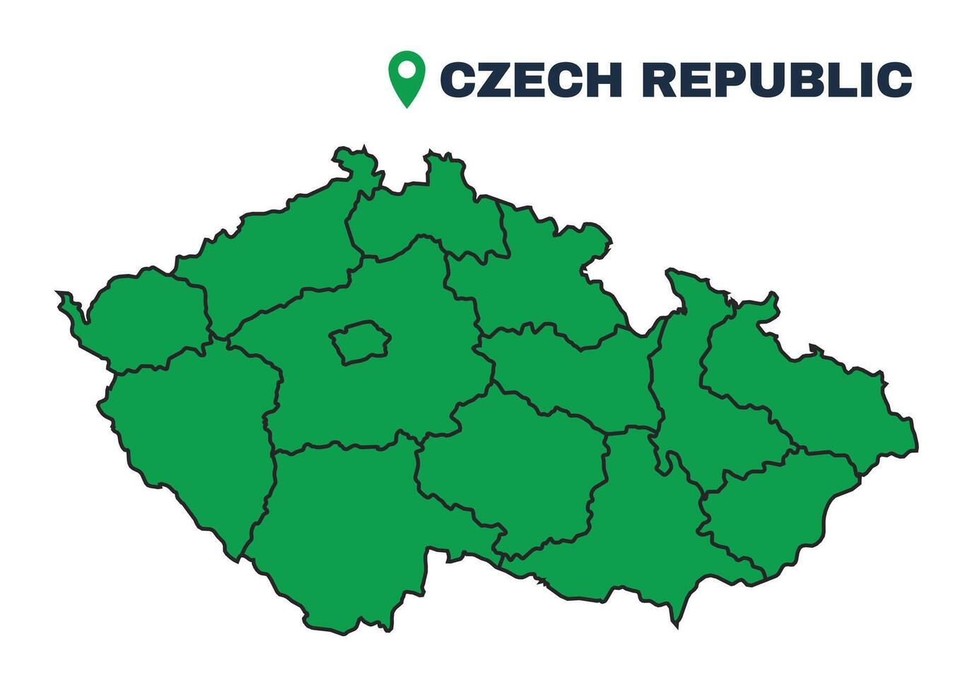 Czech Republic simple flat illustration map vector