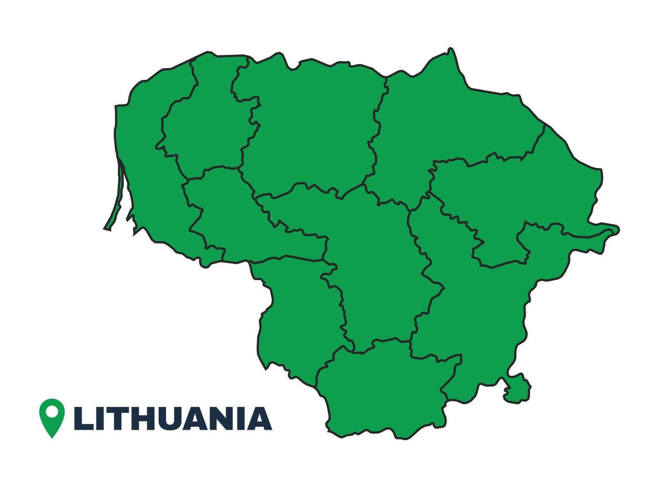 Lithuania simple flat illustration map vector