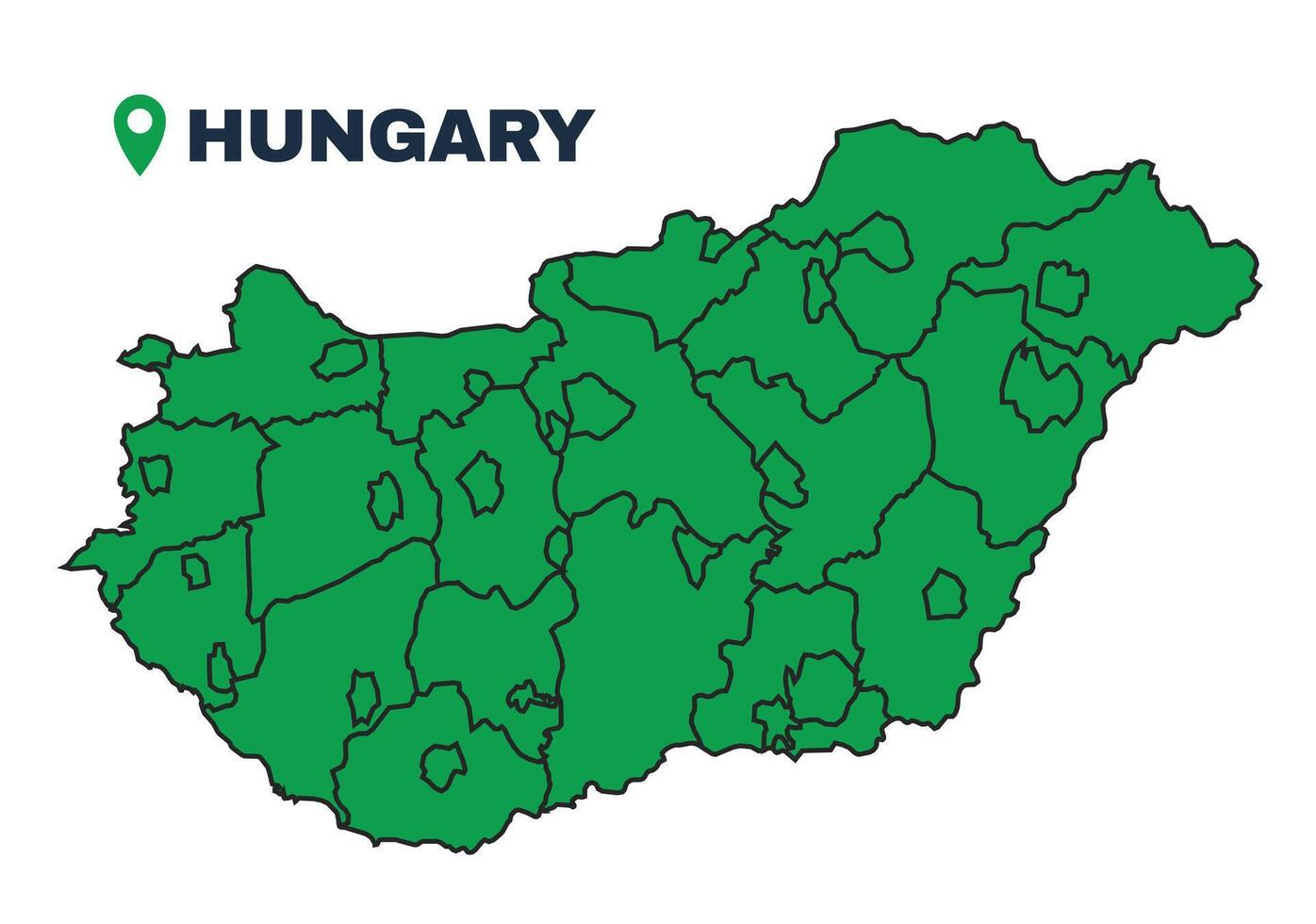 Hungary simple flat illustration map vector
