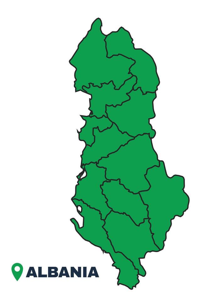 Albania simple flat illustration map vector