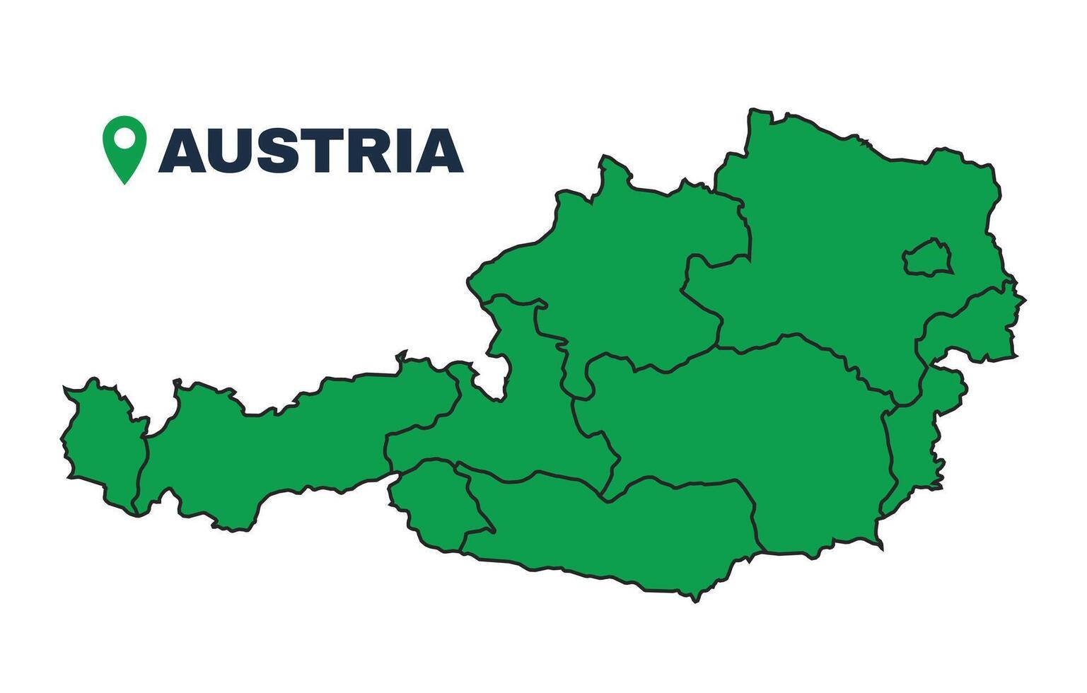Austria simple flat illustration map vector