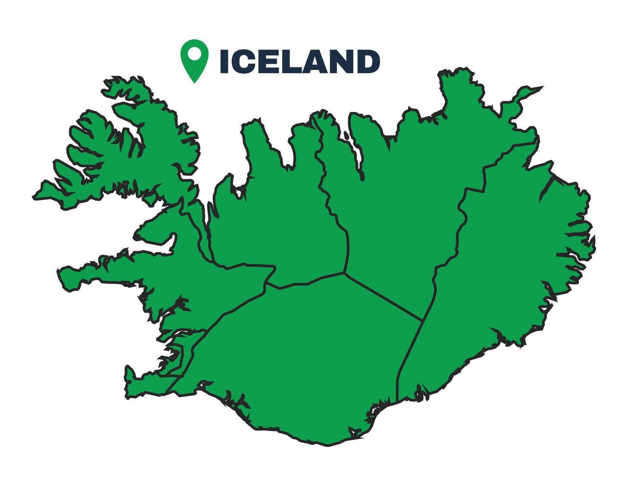 Iceland simple flat illustration map vector