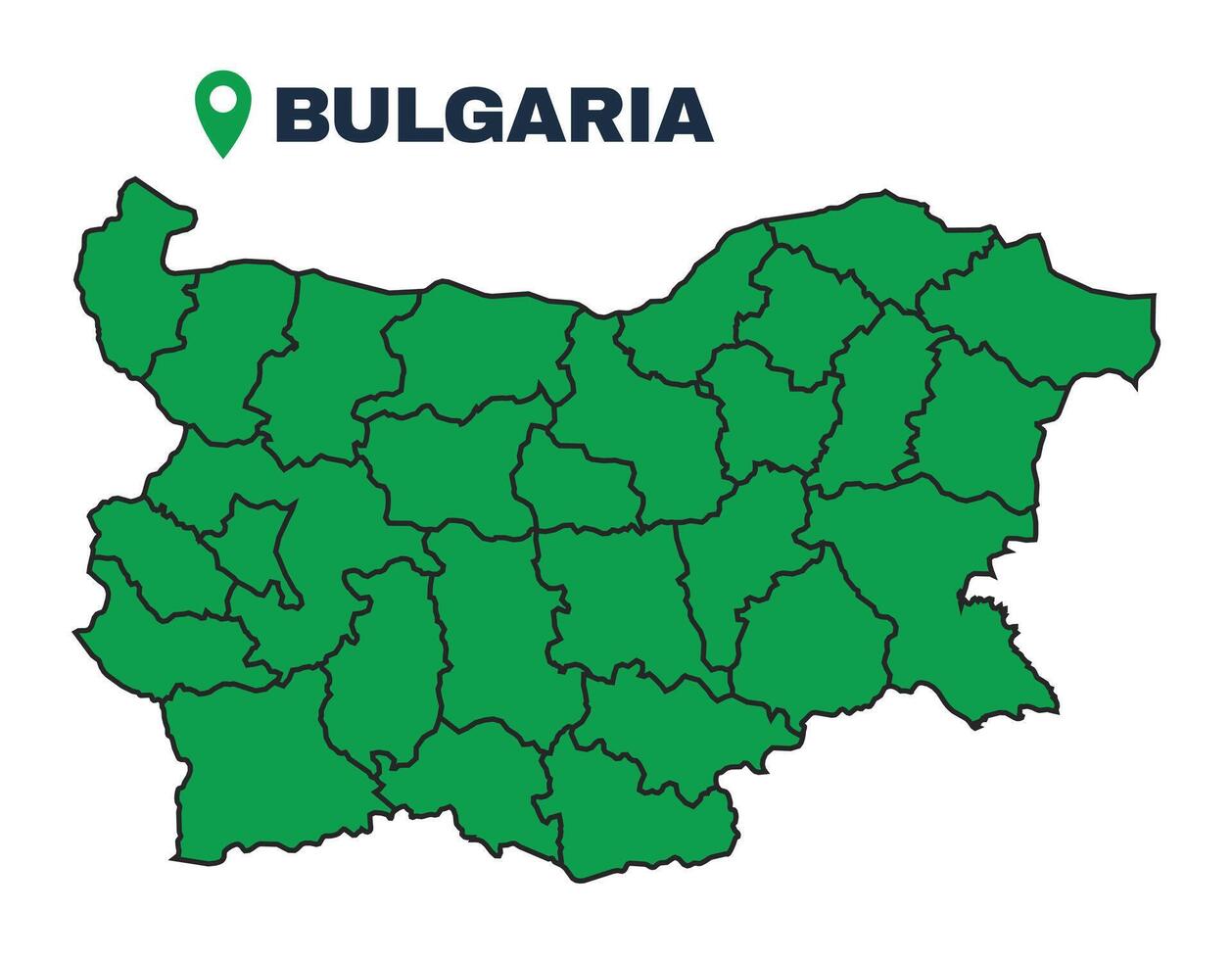 Bulgaria simple flat illustration map vector