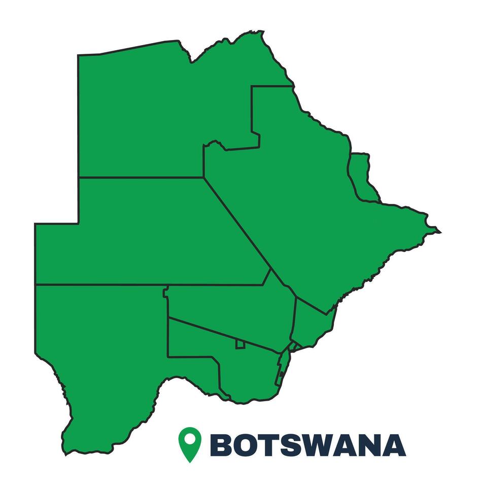Botswana simple flat illustration map vector