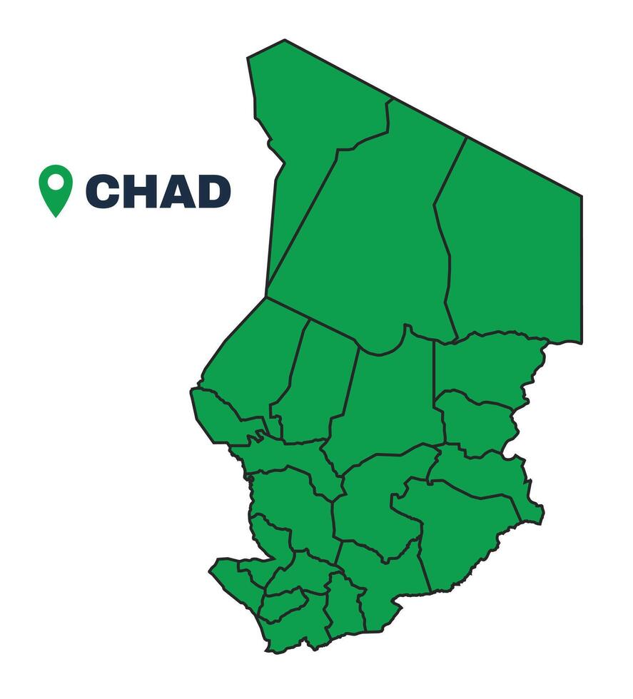 Chad simple flat illustration map vector