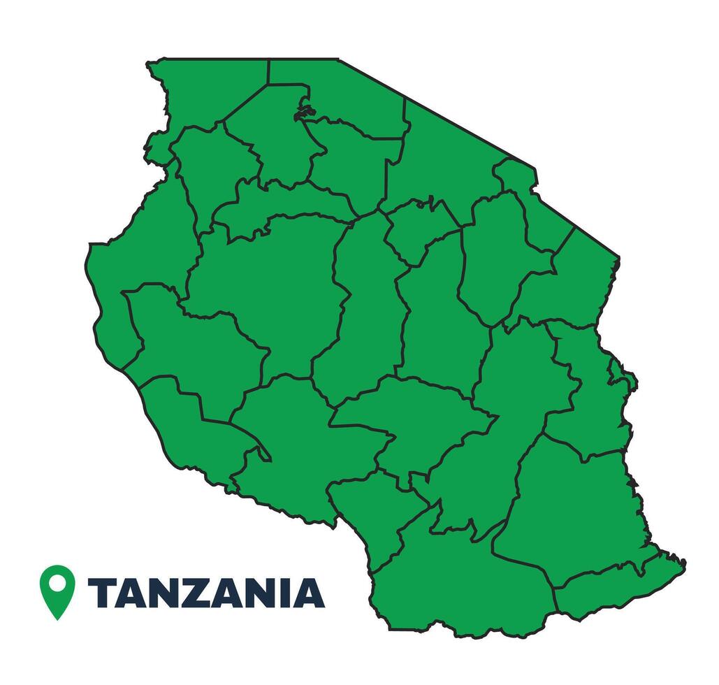 Tanzania simple flat illustration map vector