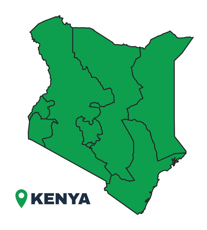 Kenya simple flat illustration map vector