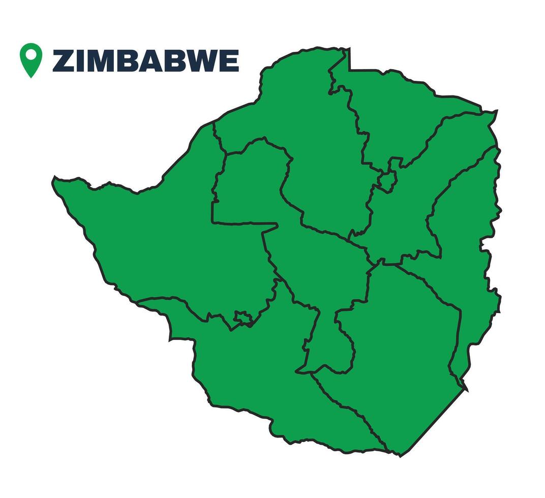 Zimbabwe simple flat illustration map vector