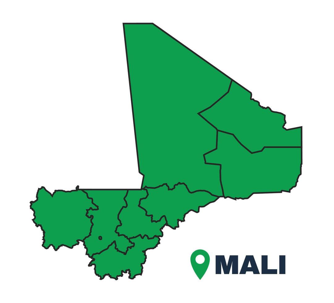 Mali simple flat illustration map vector