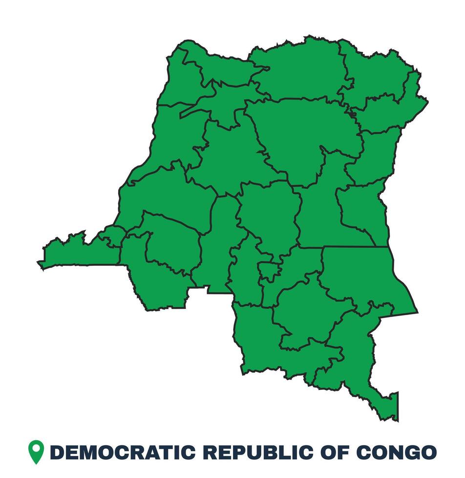Democratic Republic of the Congo simple flat illustration map vector