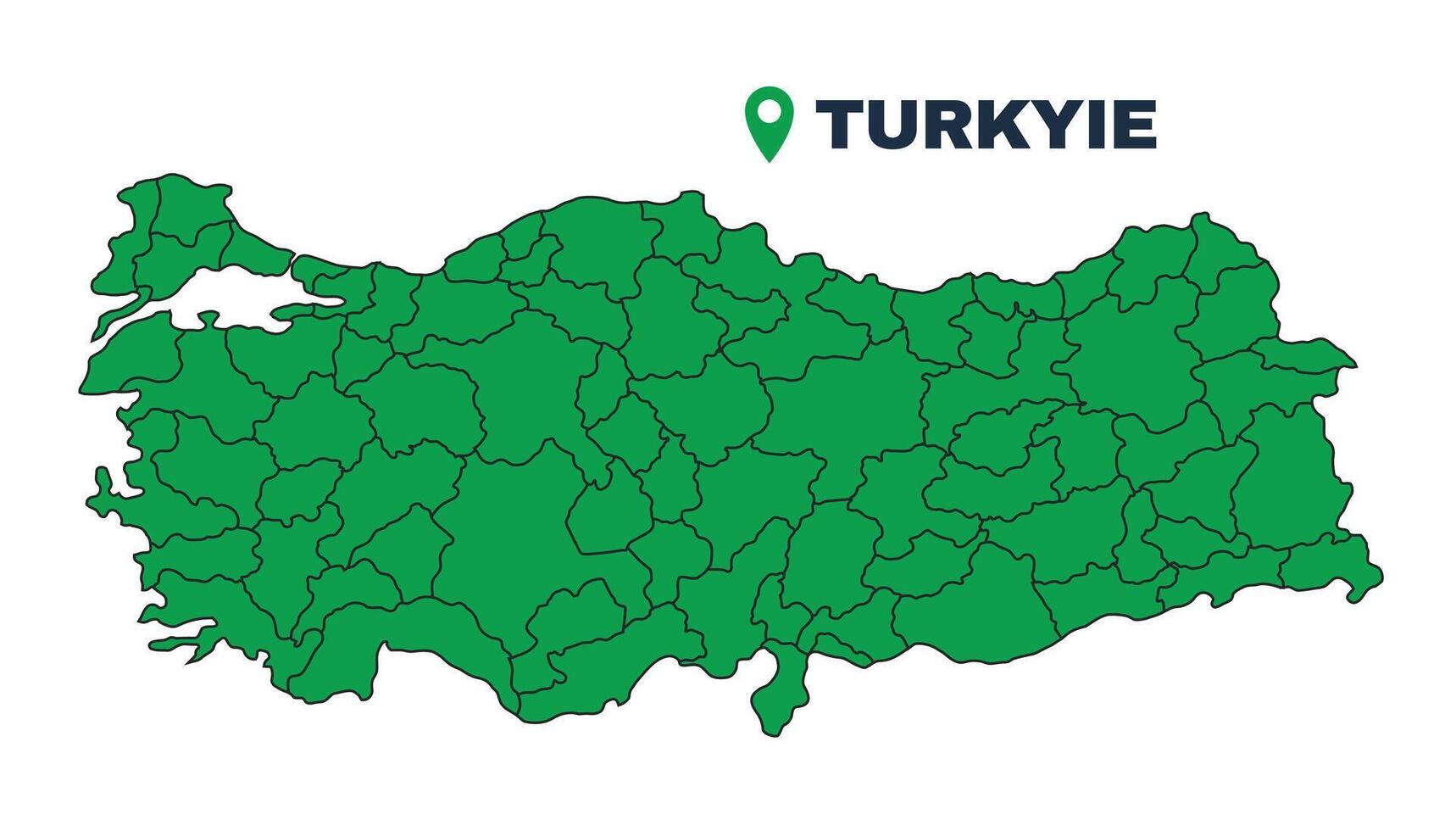 Turkiye simple flat illustration map vector