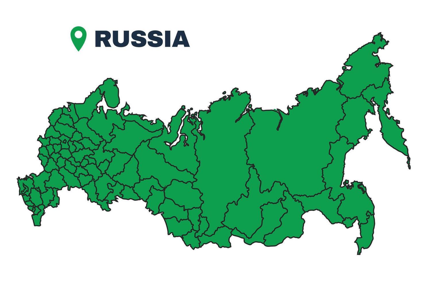 Russia simple flat illustration map vector