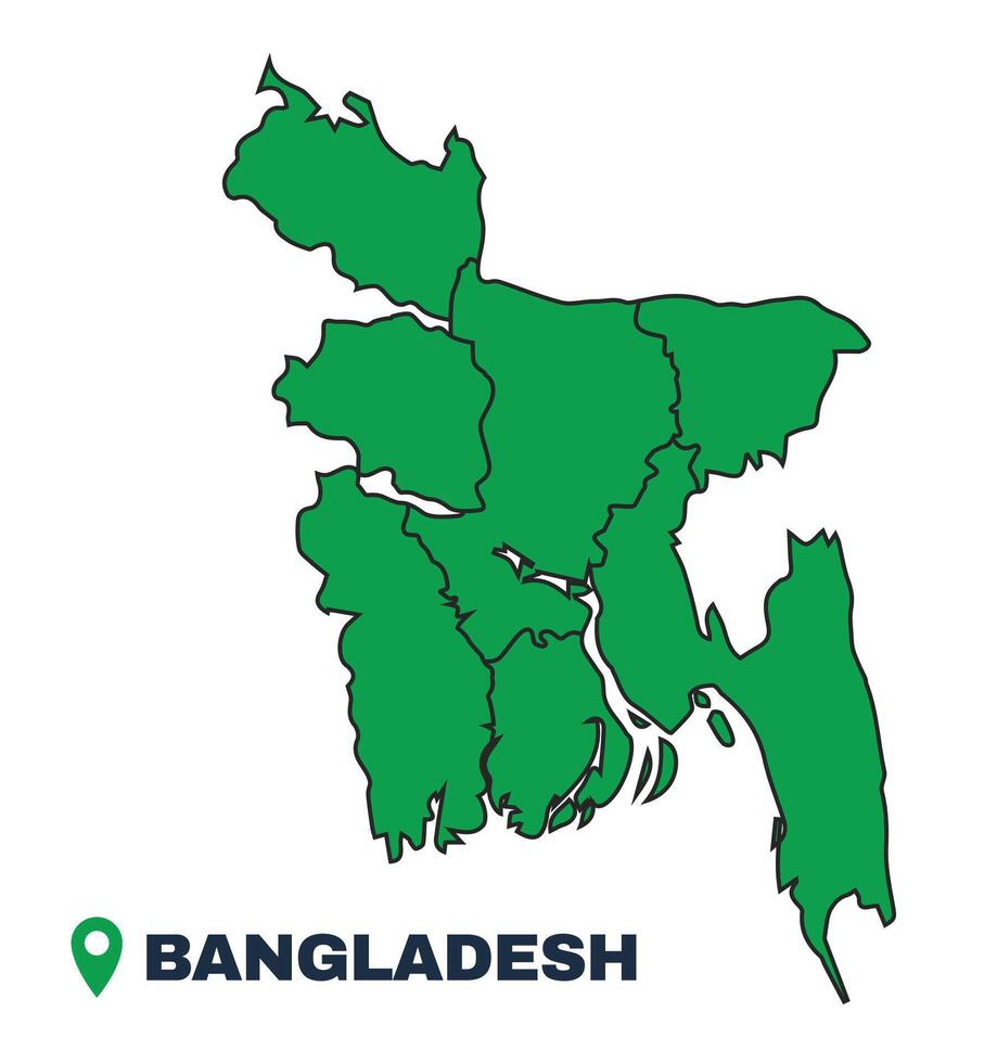 Bangladesh simple flat illustration map vector