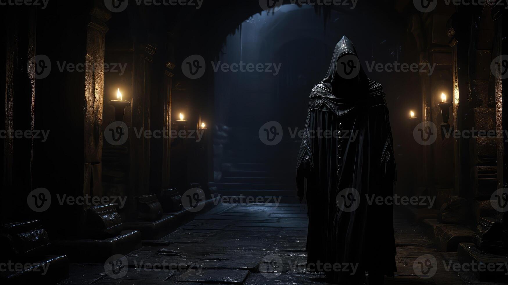 ancient dark monk photo
