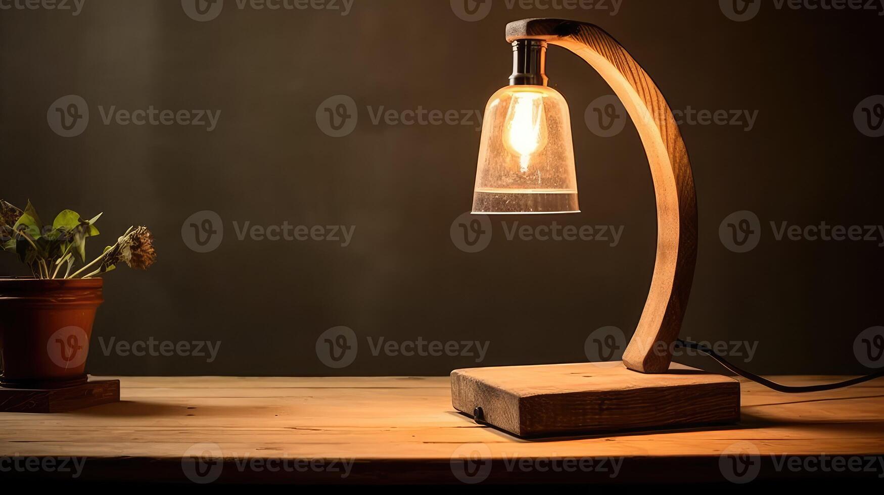 rustic lamp desk photo