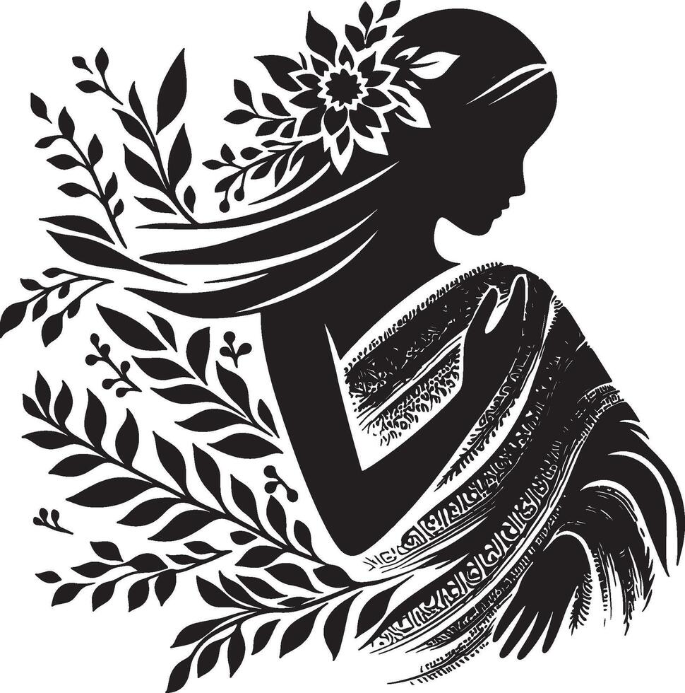 Traditional Indian Floral Saree Patterns vector