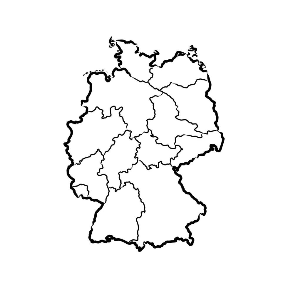 map of the German Federal State of Germany vector