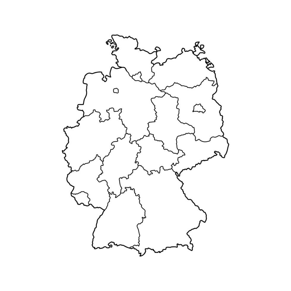 map of the developed German state of Germany vector