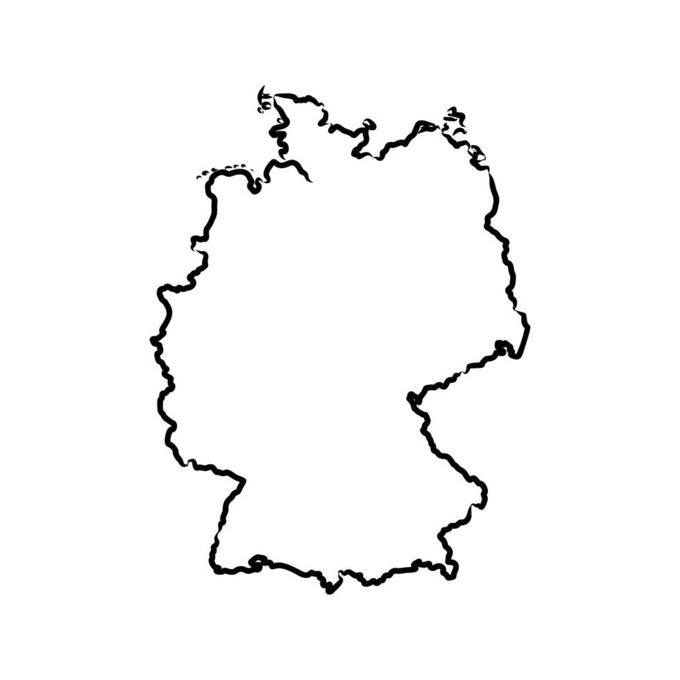 sketch of the map of the federal state of Germany vector
