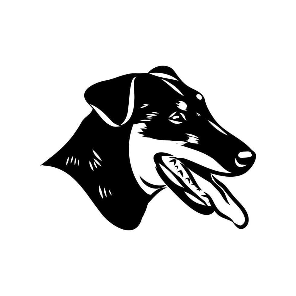 German Jagdterrier black and white drawing vector