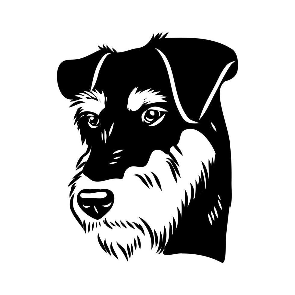 German Jagdterrier dog black and white sketch drawing vector