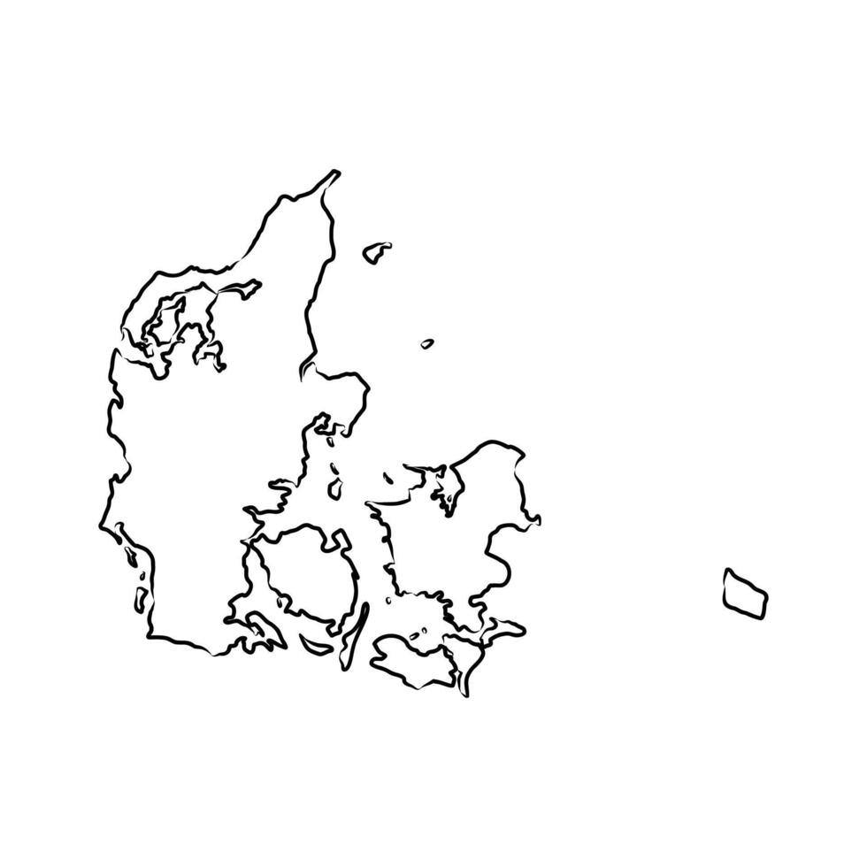 map of the State of Denmark drawing vector